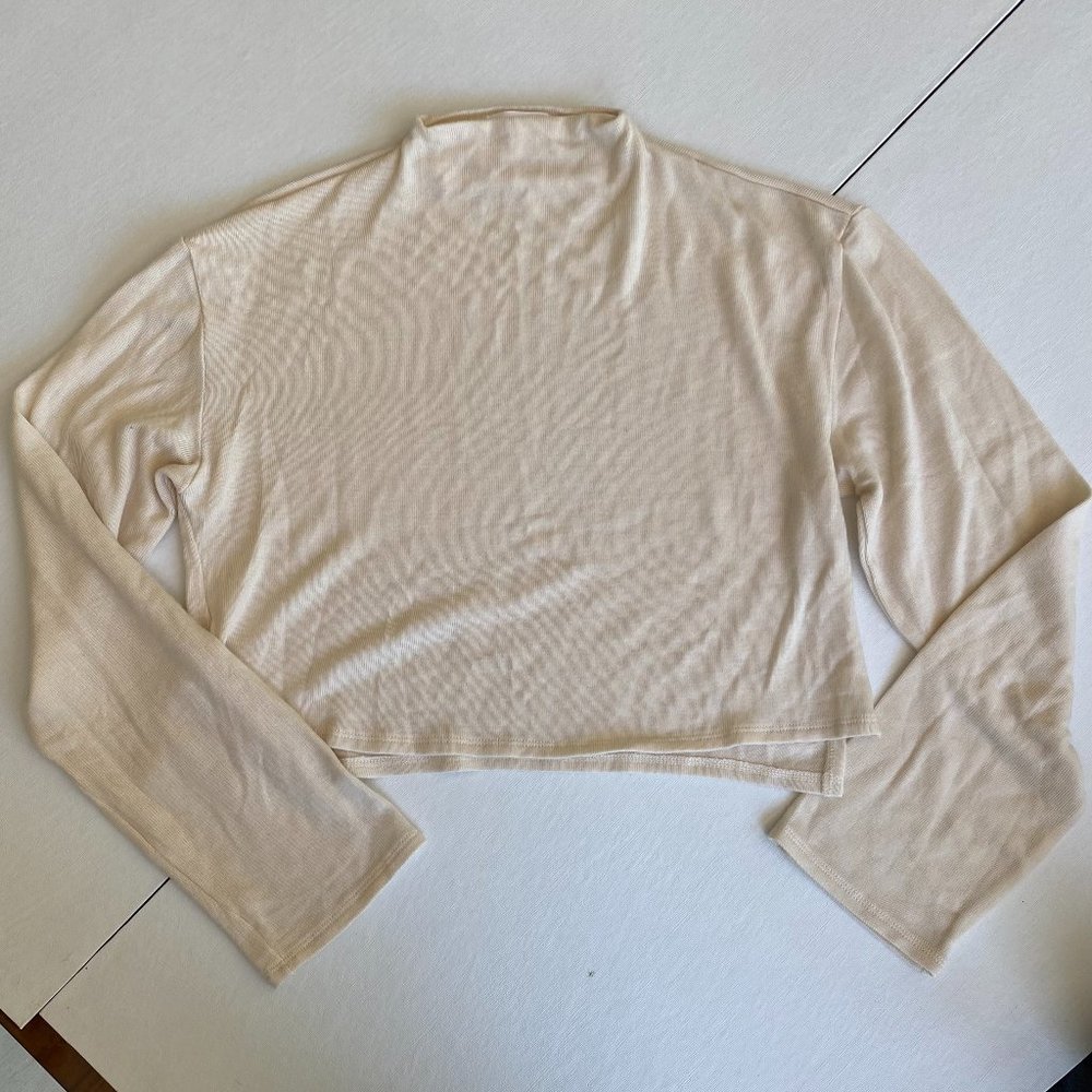 Lovers and Friends "Mandy Top" in Tan/Cream with Mock-Neck Top Size M - Picture 5 of 10